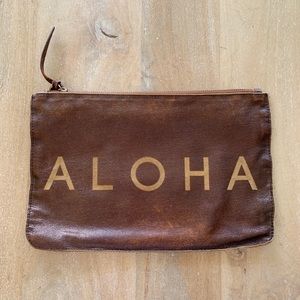 Aloha leather pouch, clutch